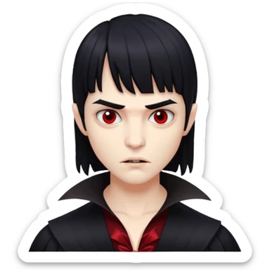 quero a foto de uma vampira com franja de cabelo preto sticker