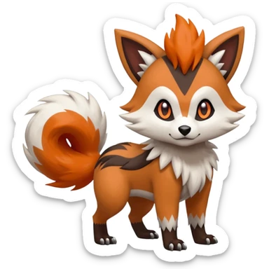 Meloetta-Rocruff-Furret-Obstagoon-Lycanroc-Pokémon-Fakémon-fusion-hybrid-creature sticker