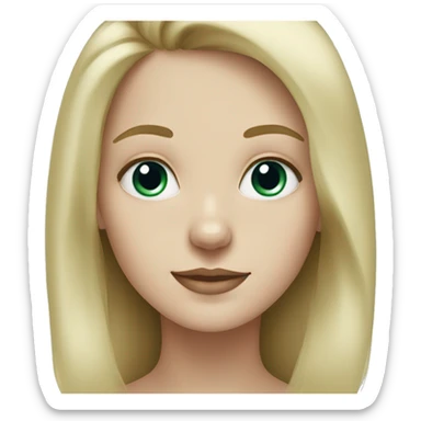 blonde girl with blue/green eyes with a black poodle sticker