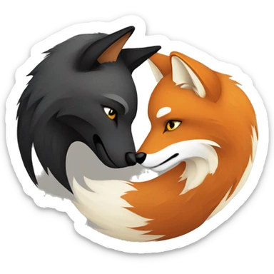 Fox wolf yin yang sticker