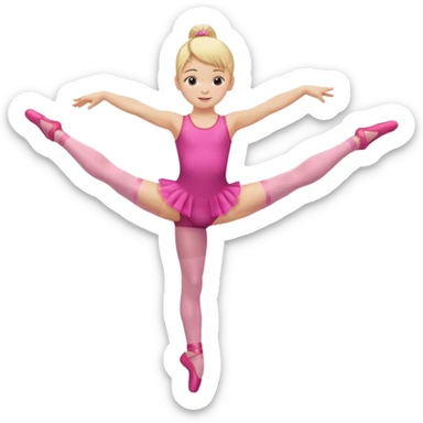 dancer-gymnast child with blonde hair in pink tights balancing on one leg sticker