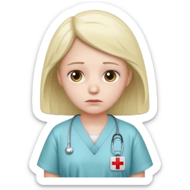 sad person in hospital sticker