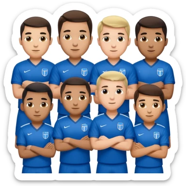 football guys team mixed race blue  sticker