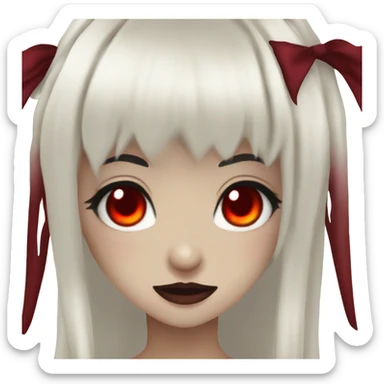 Vampire hime gyaru girl with red eyes black hair sticker