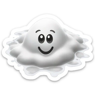 White puddle of goo sticker