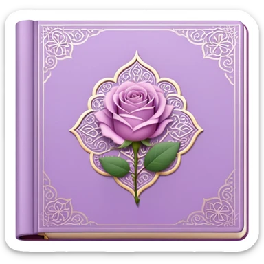 Light purple Quran with rose  sticker