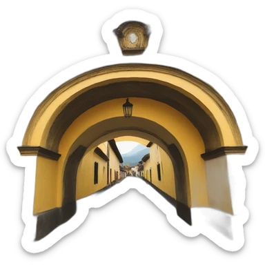 Antigua Guatemala yellow colonial Arch sticker