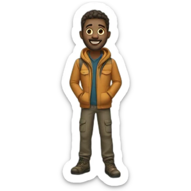 man on top of mountain sticker