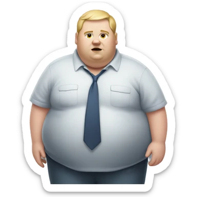 Morbidly obese white male sticker