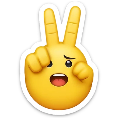 A funny emoji putting up the modele finger sticker
