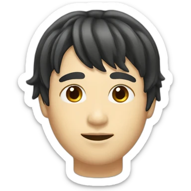 japanese-man-with-black-wavy-hair-bangs sticker