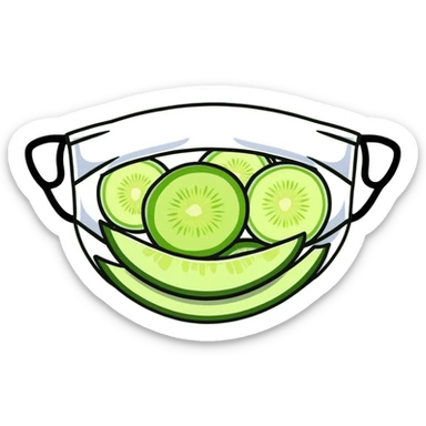 spa day with face mask and cucumber slices sticker