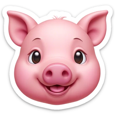 Cinematic Comical Piglet Portrait Emoji, Head tilted dramatically with an exaggeratedly amused expression, featuring a strikingly soft rosy-pink hide with a tiny, playful snout, wide, expressive beady eyes filled with playful disbelief, Simplified yet hilariously expressive features, highly detailed, glowing with a slightly sassy glow, high shine, dramatic yet playful, stylized with an air of cheeky mischief, bright and endearing, soft glowing outline, capturing the essence of a spirited and over-the-top piglet, so meme-worthy it feels like it could squeal its way into internet fame instantly! sticker