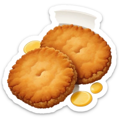 golden-brown breaded and fried cutlet, crispy on the outside and juicy on the inside sticker