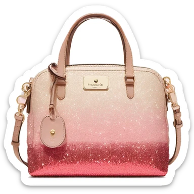 Realistic blush pink to tan ombre glitter kate spade satchel purse. sticker