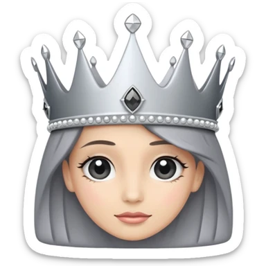 silver feminine crown with gray spinel sticker