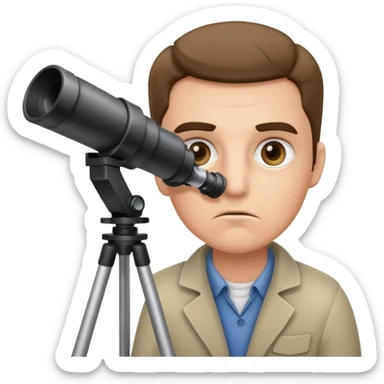 Jealousy - fear of losing someone's affection to a rival - looking through telescope sticker