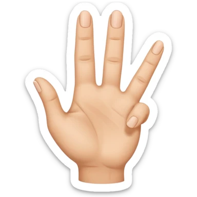Little finger up and all the others are down with the thumb holding them. sticker