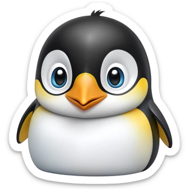 cinematic-cute-emperor-penguin-portrait-emoji,-head-tilted-playfully-and-inquisitively,-with-glossy,-pristine-plumage-accented-by-a-bright-beak-and-round,-sparkling-eyes-filled-with-curiosity,-simplified-yet-irresistibly-adorable-features,  sticker