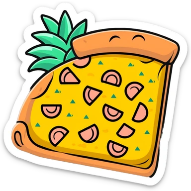 hawaiian pizza with pineapple and ham sticker