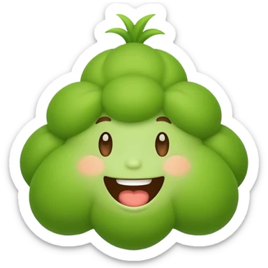 classic style fart emoji with simple green puff and smiling face sticker