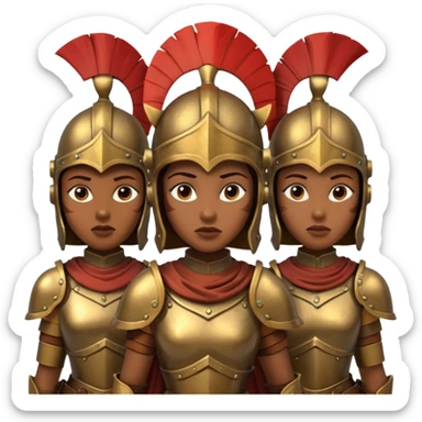 group of trojans being led by a woman sticker