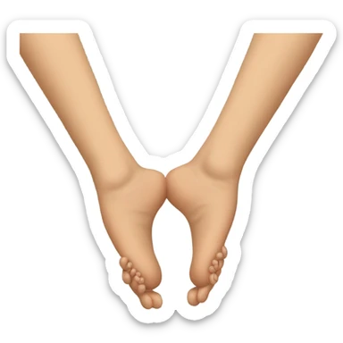 Pair of hands touch a pair of feet sticker