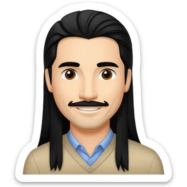 Kevin Richardson from Backstreet Boys with long black hair sticker