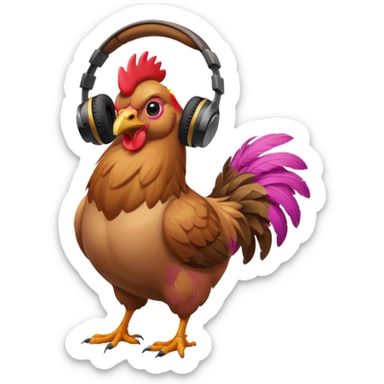 Fais moi une poule entrain de triple edit sur fortnite sticker