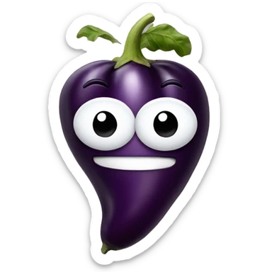 smiley mangeant une aubergine sticker