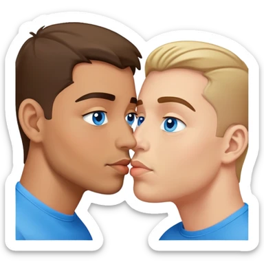 Gay couple kiss latino blue eyes sticker