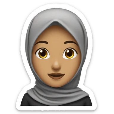 Muslim girl hijab head sticker