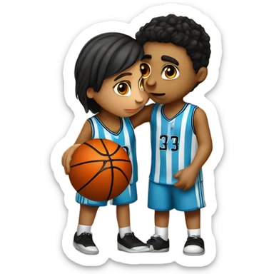 basquetball player number thirty two kissing an Argentinean girl ten sticker