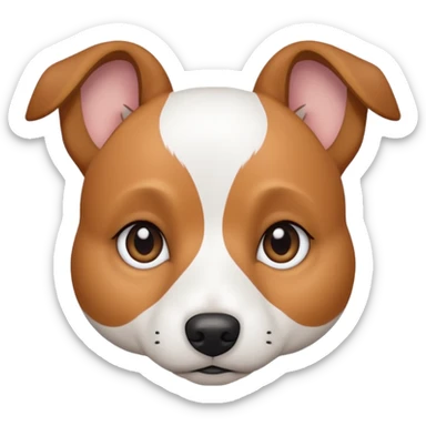 a fully white jack russell the size of a kelpie with light brown ears and a light brown patch on one eye sticker