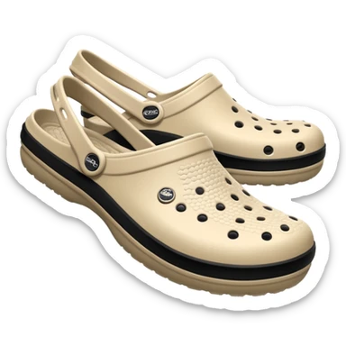 I need emojis of Crocs shoe in White, Black and Beige sticker