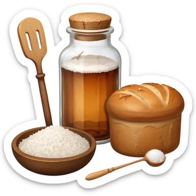 a one victorian bottle of salt and a loaf of bread - crochet needles and a ball of wool sticker