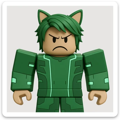 Edit the character in the reference image to have an angry expression, keeping the original Roblox style, outfit, and face color exactly as in the reference image. sticker