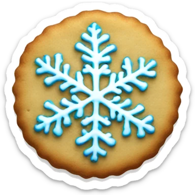 Christmas cookie with snowflake sticker