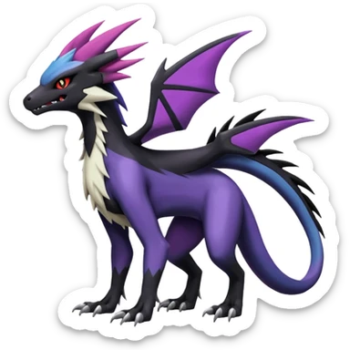 Salandit-Noivern-Mightyena-Silvally-Fakémon-hybrid-creature (full body)  sticker