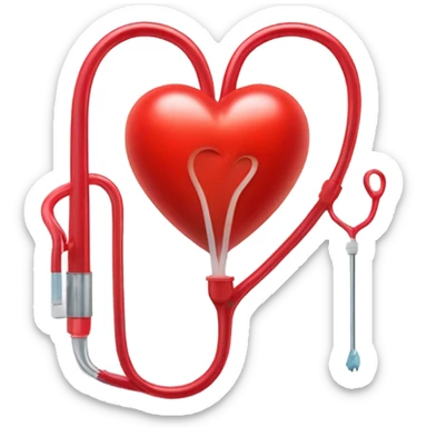 A red heart with the feeding tube sticker