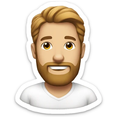 bearded guy in white shirt smiling  sticker