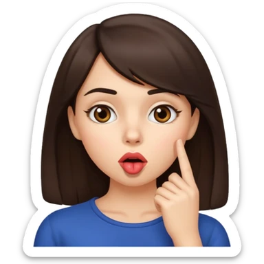 shhh wow brunette girl sticker