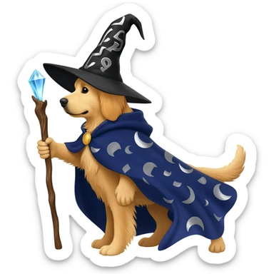 Dog wizard sticker