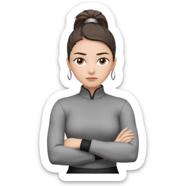 คาแรกเตอร์: สายลุย มั่นใจ ฉลาด สุขุม
ลุคอิโมจิ:

สีตาสีเทาอ่อน เห็นชัดเจนมาก

คิ้วได้รูป มองแล้วดูสตรอง

ผมหางม้าสู

ลุคสตรีทแฟชั่น
ผิวขาวอมชมพู

ท่าโพสกอดอก
ฟีล: Girl Boss, cool beauty, minimal but powerful sticker