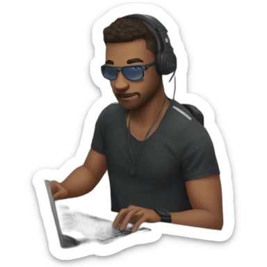 matt playing csgo on a track pad sticker