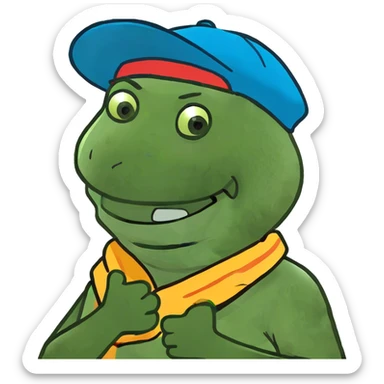 arms crossed holding neck laughing guy sticker