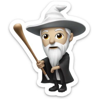 White Warlock swinging a golf club sticker