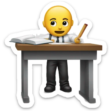 person executing a study  sticker