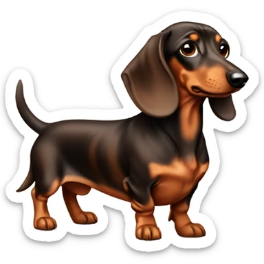 brown and tan dapple dachshund  sticker