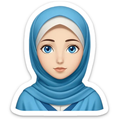 Turkish beautiful finish Konya girl blue eyes with full moon hijab dress and watching the moonlight sky on the ground  sticker
